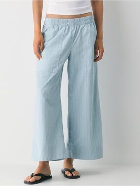 Wilfred Pale Blue Elastic-Waist Wide Leg Pants